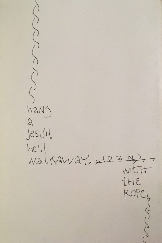 a page by Dan from a journal I was keeping in September 1981